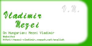 vladimir mezei business card
